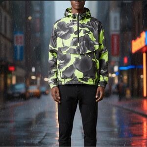 Adidas City Escape size 2XL Windbreaker Q3 WB Volt/Black IJ5597